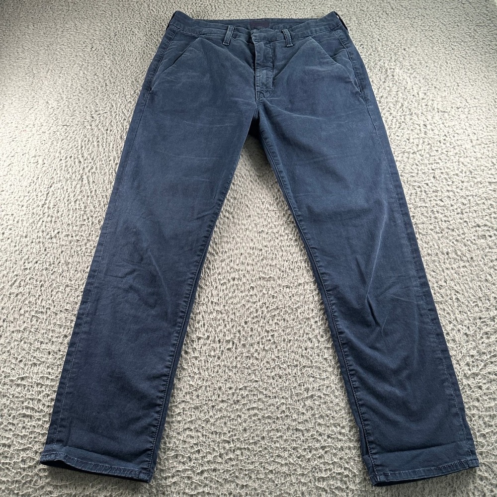 MOTHER Pants Straight Shaker Ankle‎ Fray Womens 27 Navy Cotton Stretch Everyday
